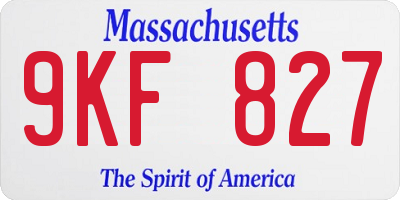 MA license plate 9KF827