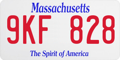 MA license plate 9KF828