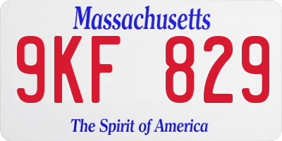 MA license plate 9KF829