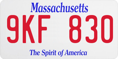 MA license plate 9KF830