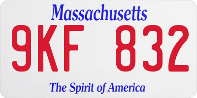 MA license plate 9KF832