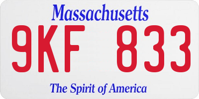 MA license plate 9KF833