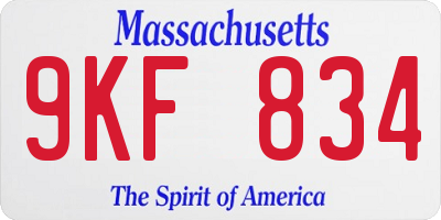 MA license plate 9KF834