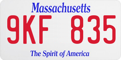MA license plate 9KF835