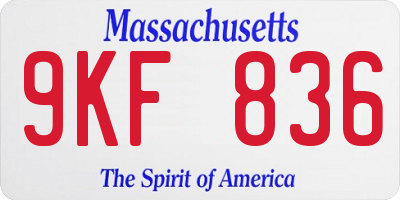 MA license plate 9KF836