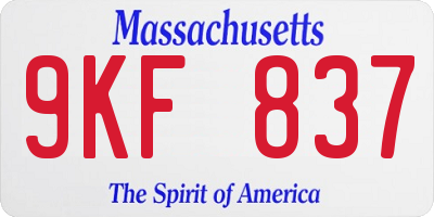 MA license plate 9KF837