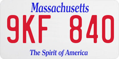 MA license plate 9KF840