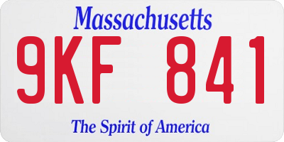 MA license plate 9KF841