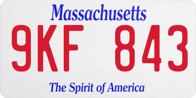 MA license plate 9KF843
