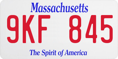 MA license plate 9KF845