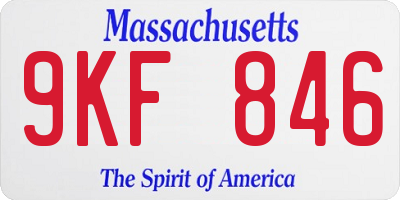 MA license plate 9KF846