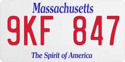 MA license plate 9KF847
