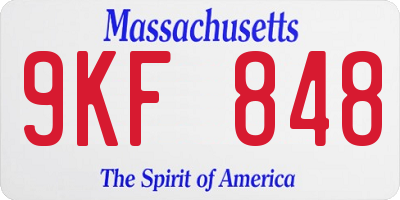 MA license plate 9KF848