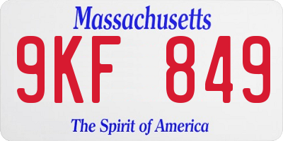 MA license plate 9KF849