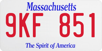 MA license plate 9KF851