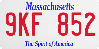 MA license plate 9KF852