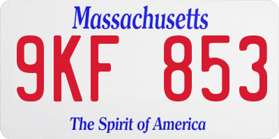 MA license plate 9KF853