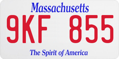 MA license plate 9KF855
