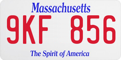 MA license plate 9KF856