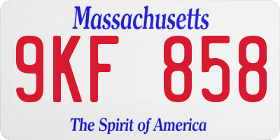 MA license plate 9KF858