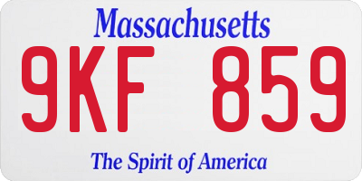 MA license plate 9KF859