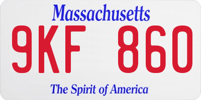 MA license plate 9KF860