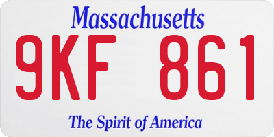 MA license plate 9KF861
