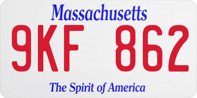 MA license plate 9KF862