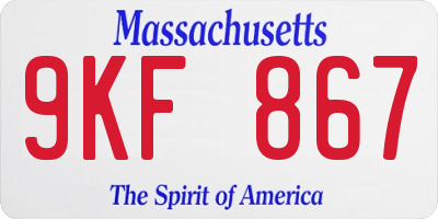 MA license plate 9KF867