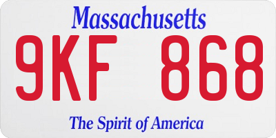 MA license plate 9KF868