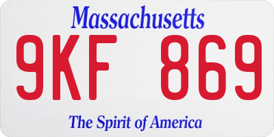 MA license plate 9KF869