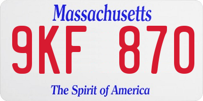 MA license plate 9KF870