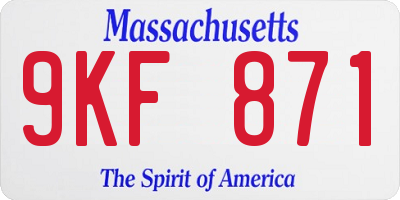 MA license plate 9KF871