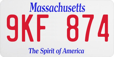 MA license plate 9KF874