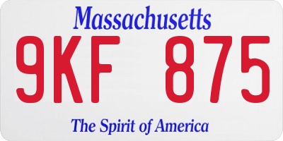 MA license plate 9KF875