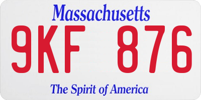 MA license plate 9KF876