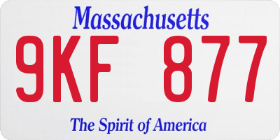 MA license plate 9KF877