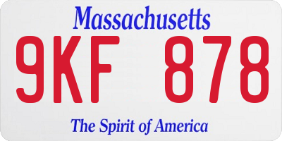 MA license plate 9KF878