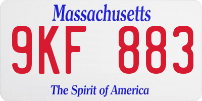 MA license plate 9KF883