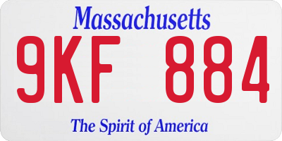 MA license plate 9KF884