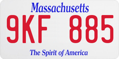 MA license plate 9KF885