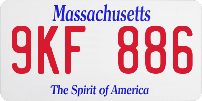 MA license plate 9KF886
