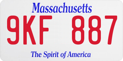 MA license plate 9KF887