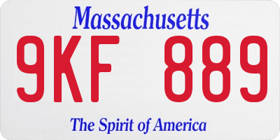 MA license plate 9KF889
