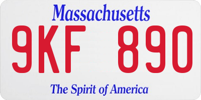 MA license plate 9KF890