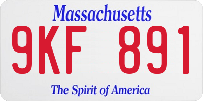 MA license plate 9KF891