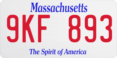 MA license plate 9KF893