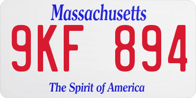 MA license plate 9KF894