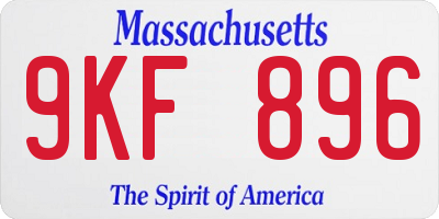 MA license plate 9KF896