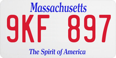MA license plate 9KF897